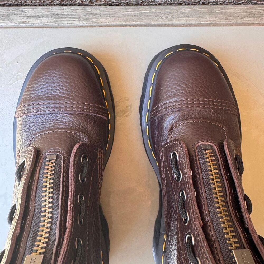 Dr. Martens Sinclair Boot Women 8US/39EU Dark Brown Milled Napa Leather Platform - Picture 5 of 14